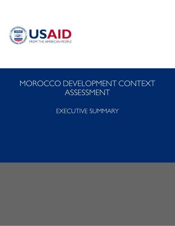 Morocco development context assessment : executive summary