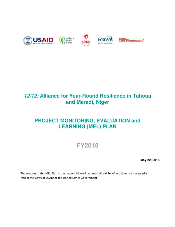 1212 an alliance for year-round resilience in Tahoua and Maradi, Niger