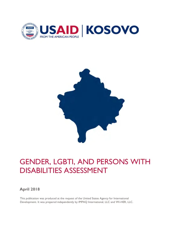 Gender, LGBTI, and persons with disabilities assessment : assessment report