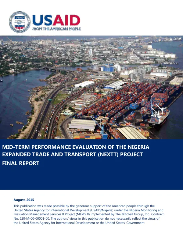 Mid-term performance evaluation of the Nigeria expanded trade and transport (NEXTT) project