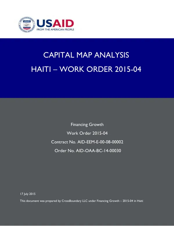 Capital map analysis : Haiti - work order 2015-04
