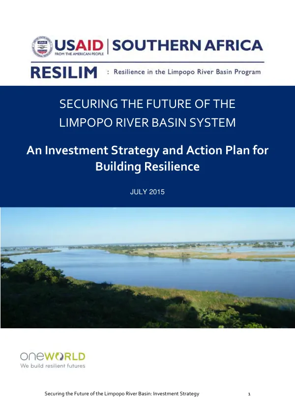 Securing the future of the Limpopo River Basin system : an investment strategy and action plan for building resilience