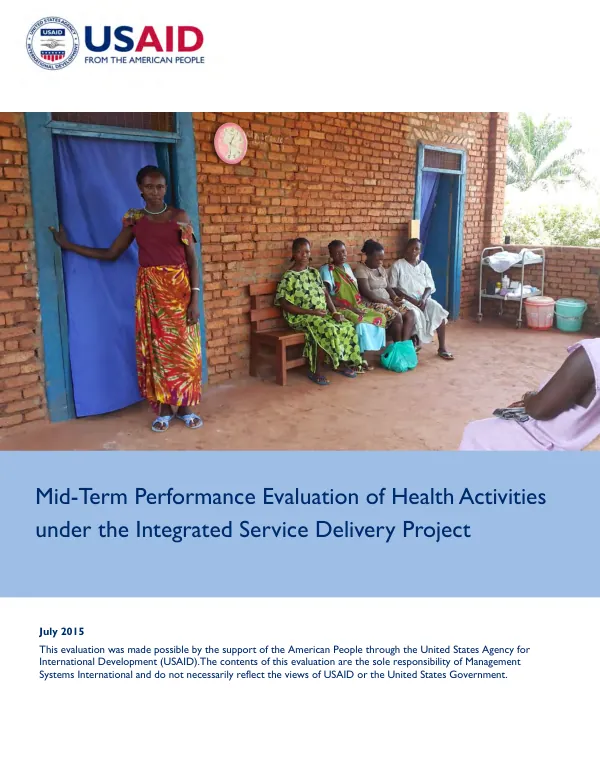 Mid-term performance evaluation of health activities under the integrated service delivery project