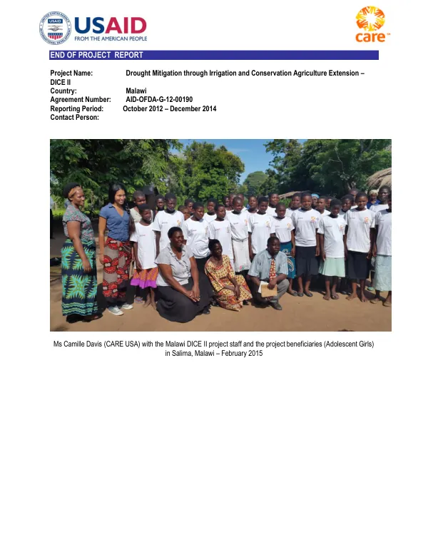 [Zimbabwe ENSURE project] : annual results report [FY 16]