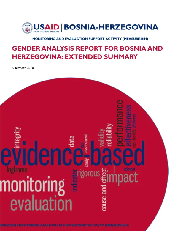 Gender analysis report for Bosnia and Herzegovina : extended summary