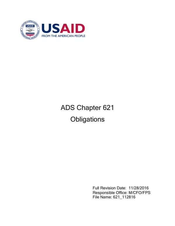 ADS chapter 621 : obligations