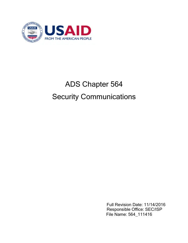 ADS chapter 564 : security communications