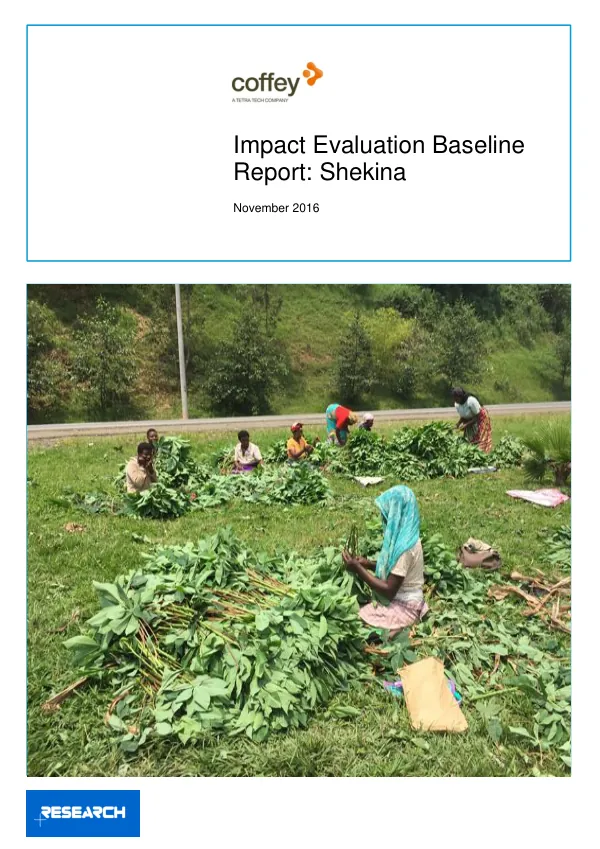 Impact evaluation baseline report : Shekina [SPRING]