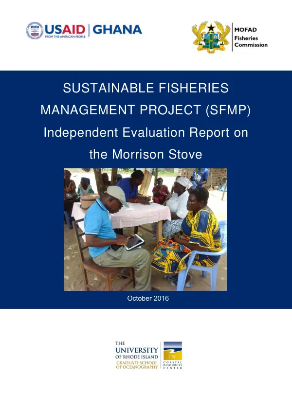Independent evaluation report on the Morrison stove