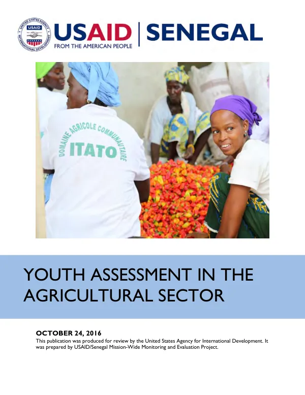 Youth assessment in the agricultural sector