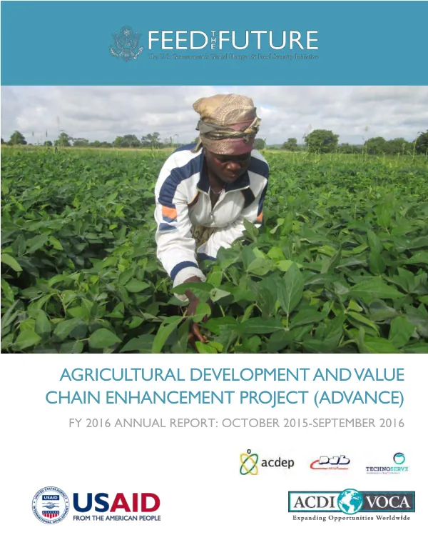 Agricultural development and value chain enhancement project (ADVANCE) : FY 2016 annual report : October 2015-September 2016