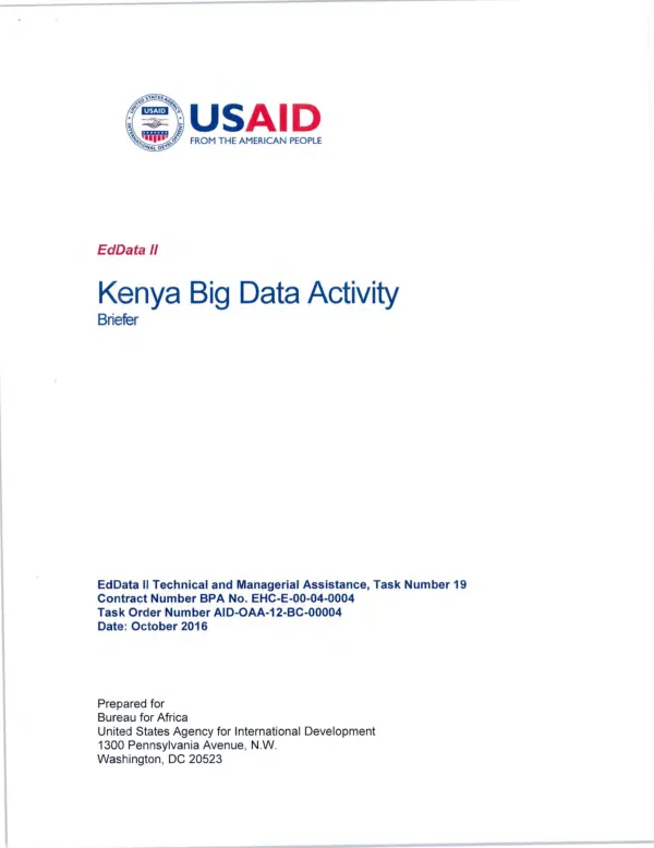 Kenya big data activity briefer