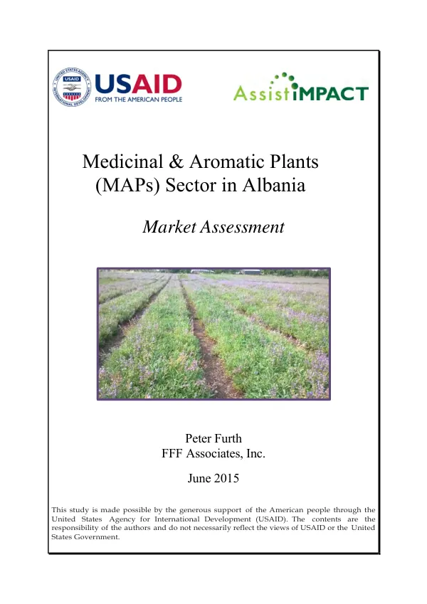 Medicinal & aromatic plants (MAPs) sector in Albania : market assessment