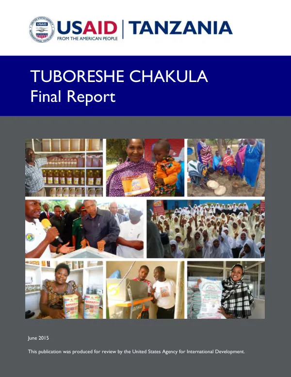 Tuboreshe chakula : final report