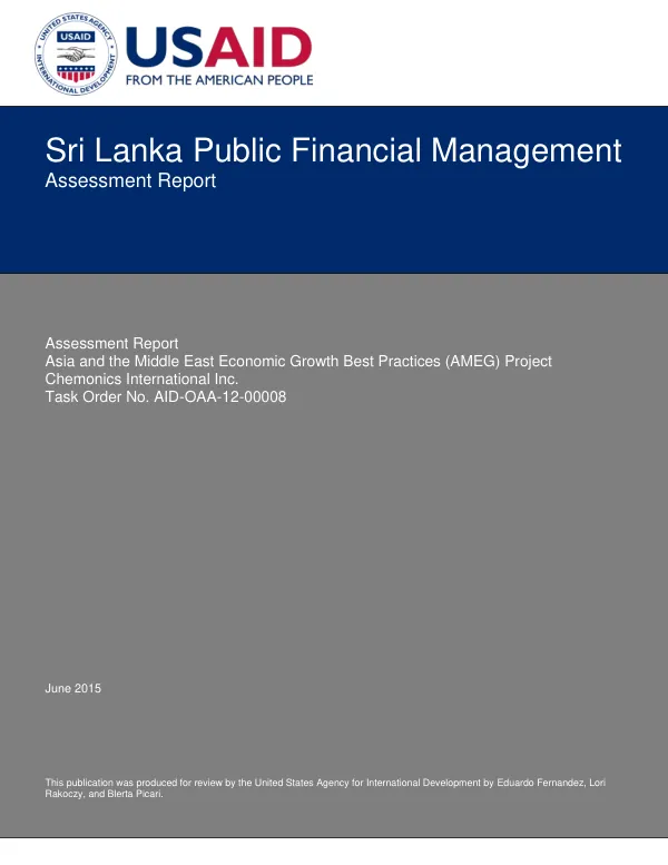 Sri Lanka Public Financial Management Assessment Report