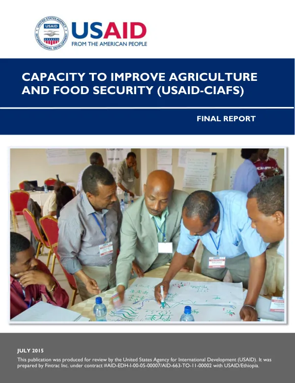 Capacity to improve agriculture and food security (USAID-CIAFS) : final report