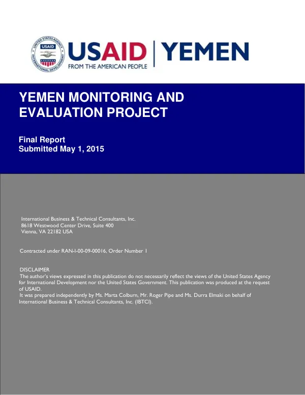 Yemen Monitoring and Evaluation Final Report