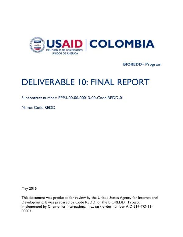 [Colombia BIOREDD+ stand for trees REDD+ consumer campaign] : deliverable 10 : final report