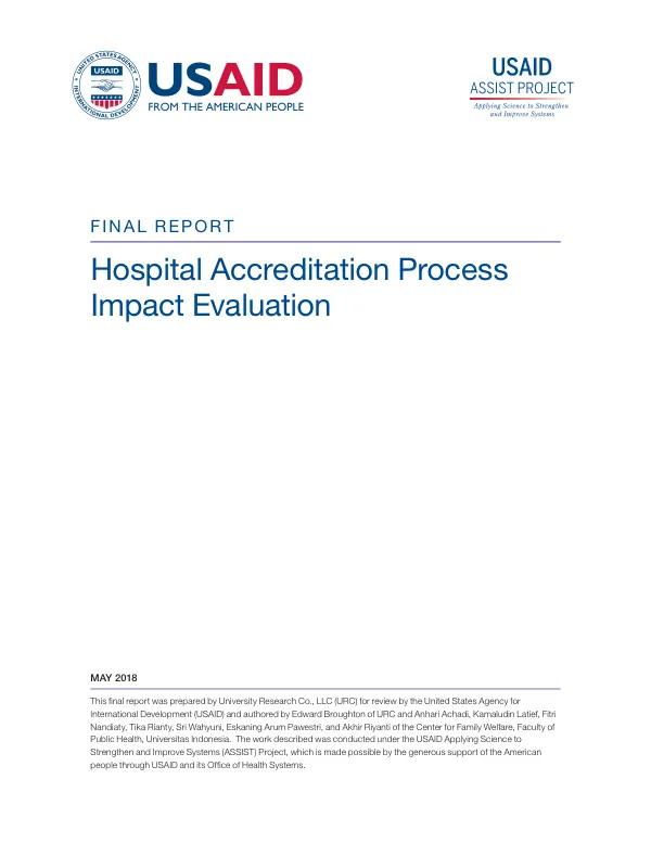 Baseline report : improving the quality of maternal, newborn and child care at selected high volume health facilities in Manicaland province, volume 1