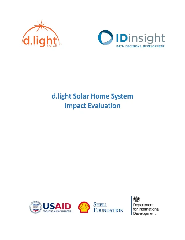 d.light solar home system impact evaluation : affordable access to energy for all : innovative financing for solar systems