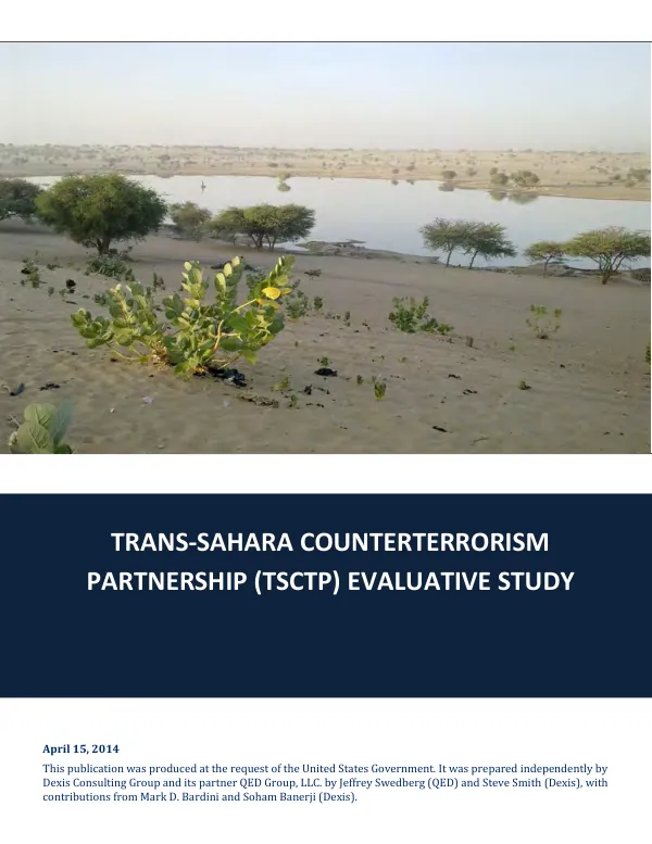 Trans-Sahara counterterrorism partnership (TSCTP) evaluative study