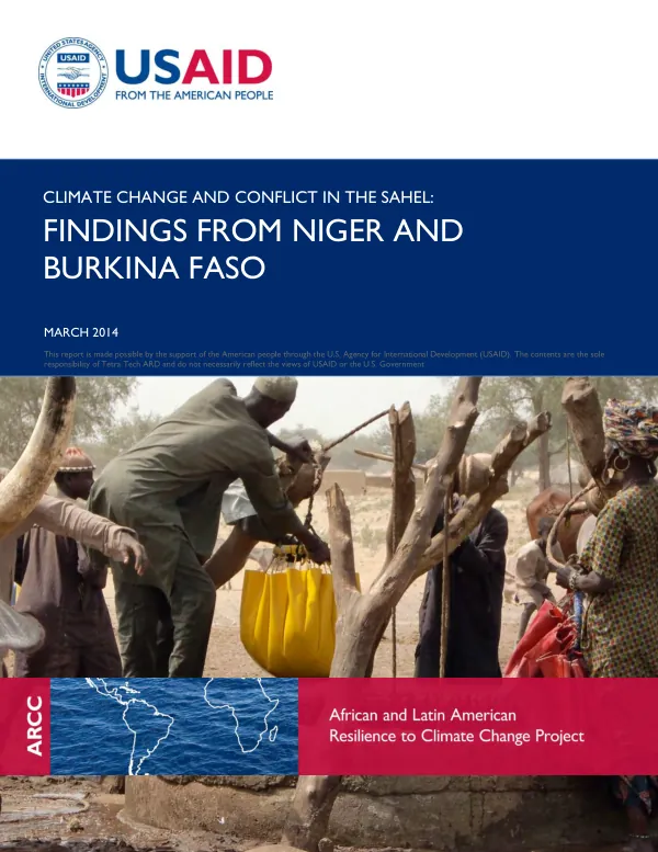 Climate change and conflict in the Sahel : findings from Niger and Burkina Faso
