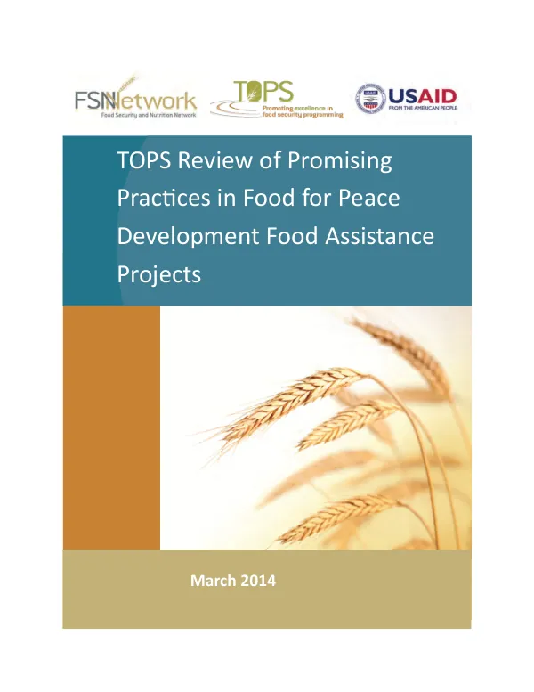 TOPS review of promising practices in Food for Peace development food assistance projects