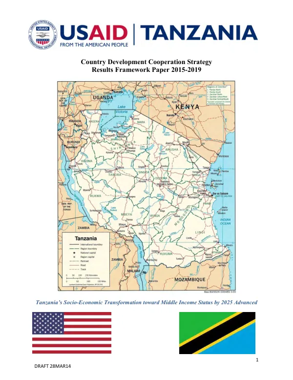 USAID Tanzania country development cooperation strategy results framework paper 2015-2019