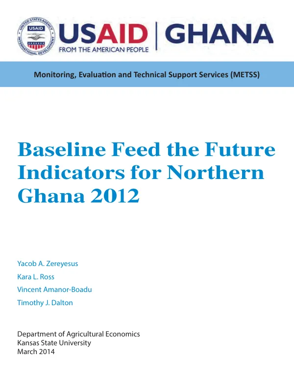 Baseline Feed the Future indicators for northern Ghana 2012