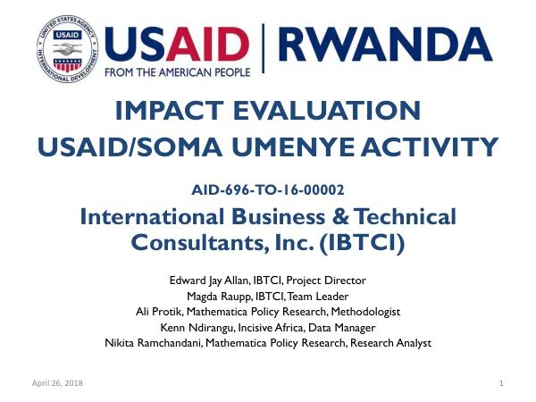 Soma Umenye impact evaluation [year 1 baseline report] debriefing presentation