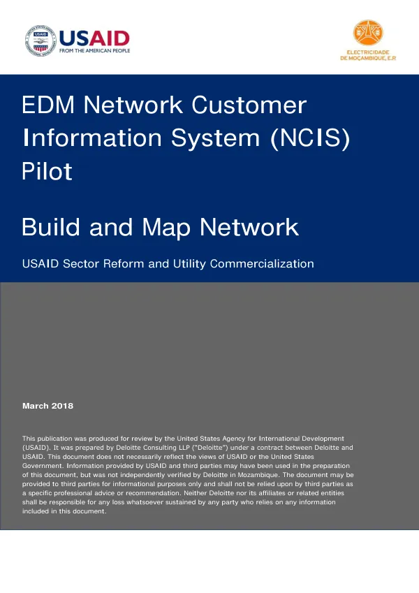 EDM network customer information system (NCIS) pilot : build and map network