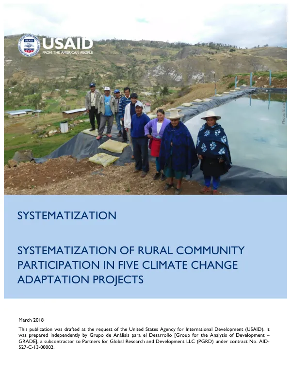 Systematization of rural community participation in five climate change adaptation projects