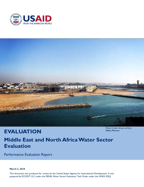 Middle East and North Africa Water sector evaluation : performance evaluation report