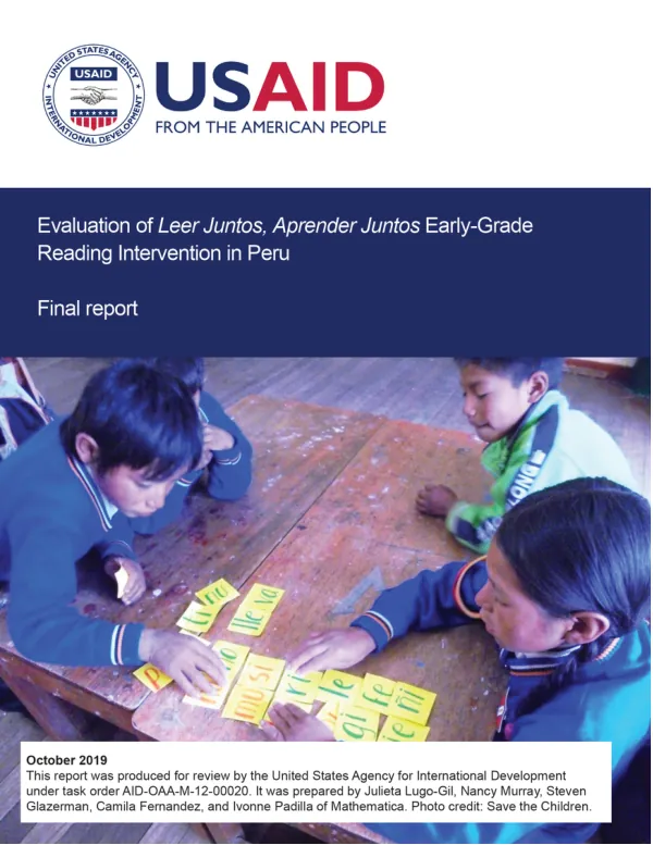 Evaluation of leer juntos, aprender juntos early grade reading intervention in Peru : final report