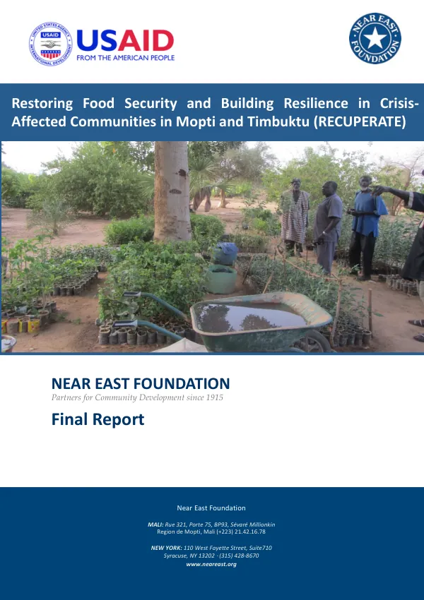 Restoring food security and building resilience in crisis-affected communities in Mopti and Timbuktu (RECUPERATE) : final report