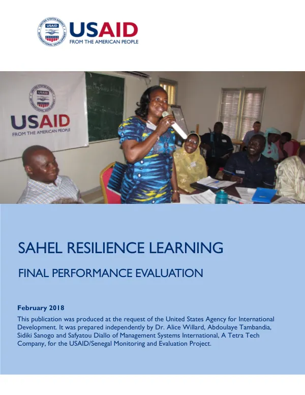 Sahel resilience learning (SAREL) : final performance evaluation