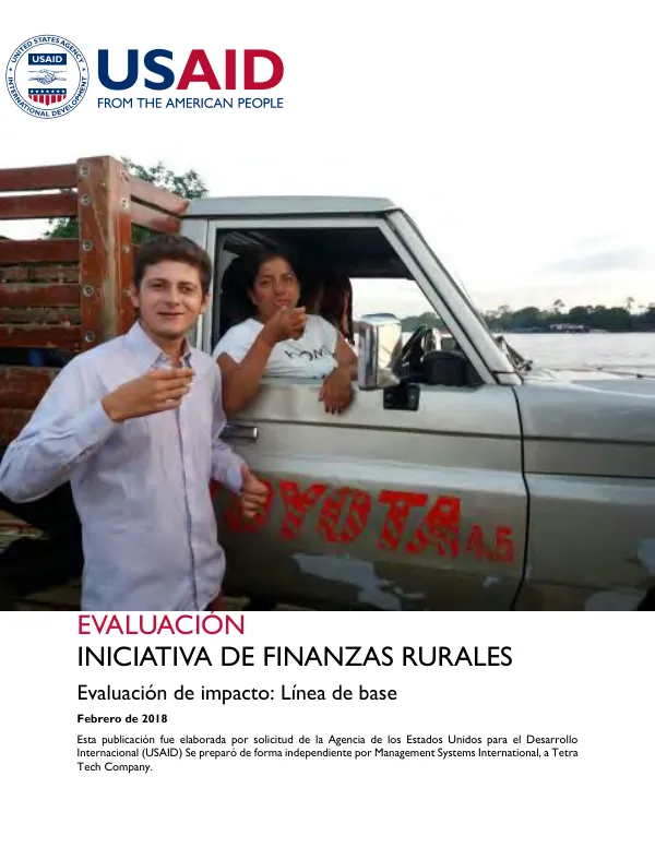 Evaluacion iniciativa de finanzas rurales : evaluacion de impacto : linea de base