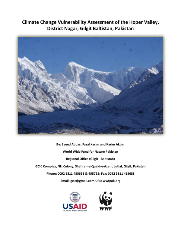 Climate change vulnerability assessment of the Hoper Valley, District Nagar, Gilgit Baltistan, Pakistan