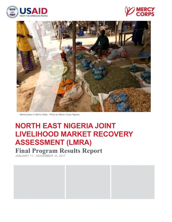 North East Nigeria joint livelihood market recovery assessment (LMRA) : final program results report