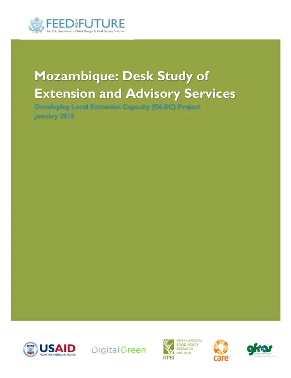Mozambique : desk study of extension and advisory services : developing local extension capacity (DLEC) project