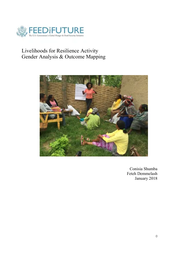 Livelihoods for resilience activity gender & outcome mapping analysis