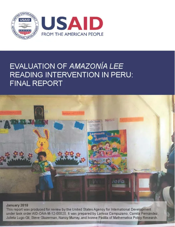 Evaluation of Amazonia lee reading intervention in Peru : final report