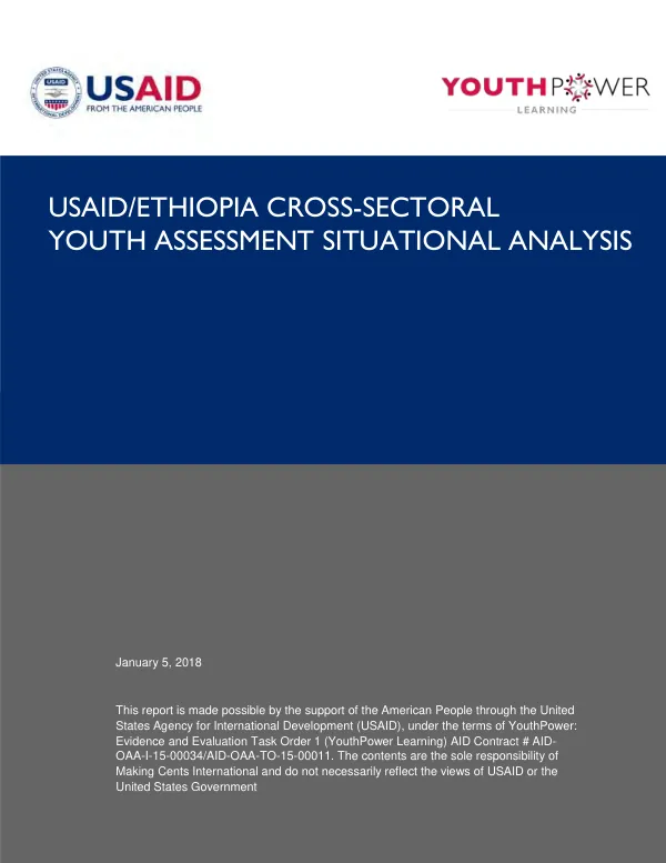 USAID/Ethiopia cross-sectoral youth assessment situational analysis