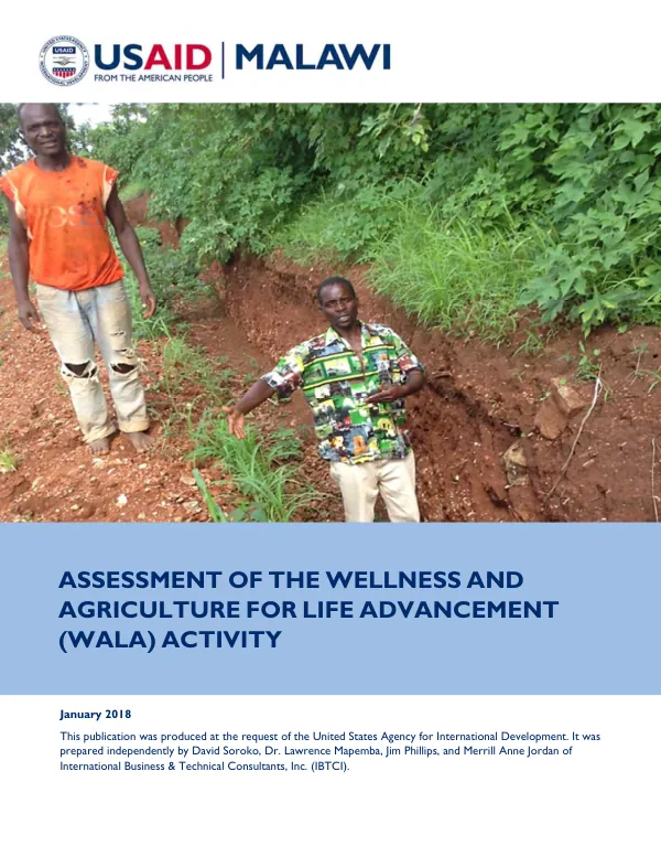 Rapid assessment of the wellness and agriculture for life advancement (WALA) activity
