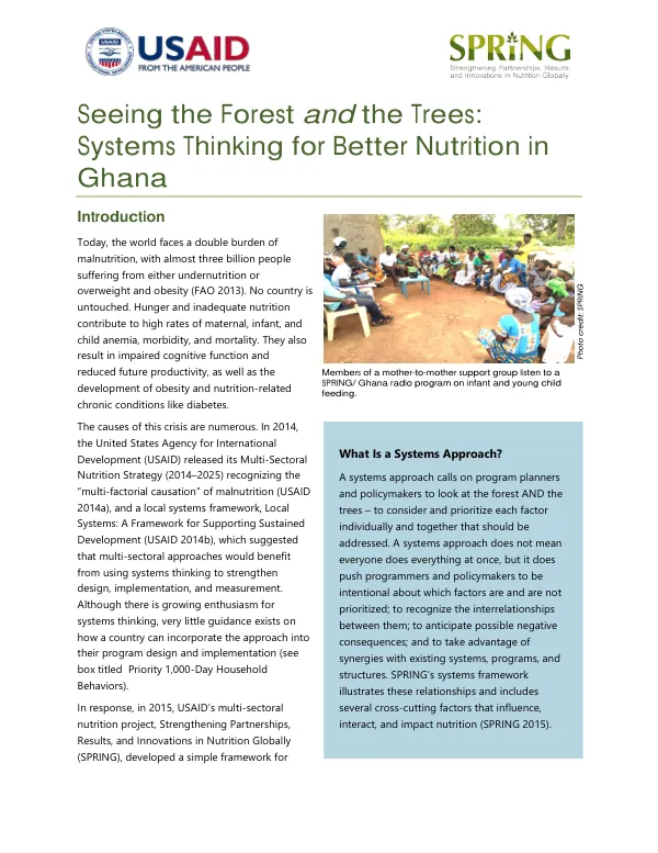 Seeing the Forest and the Trees: Systems Thinking for Better Nutrition in Ghana