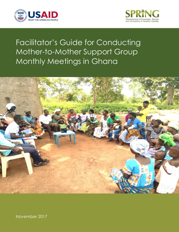 Facilitator"s Guide for Conducting Mother-to-Mother Support Group Monthly Meetings in Ghana