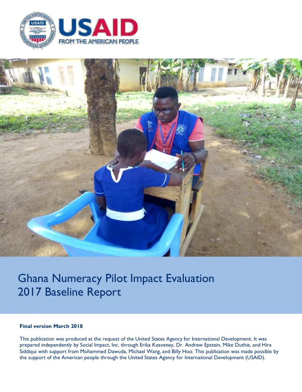 Ghana Numeracy Pilot Impact Evaluation: 2017 Baseline Report