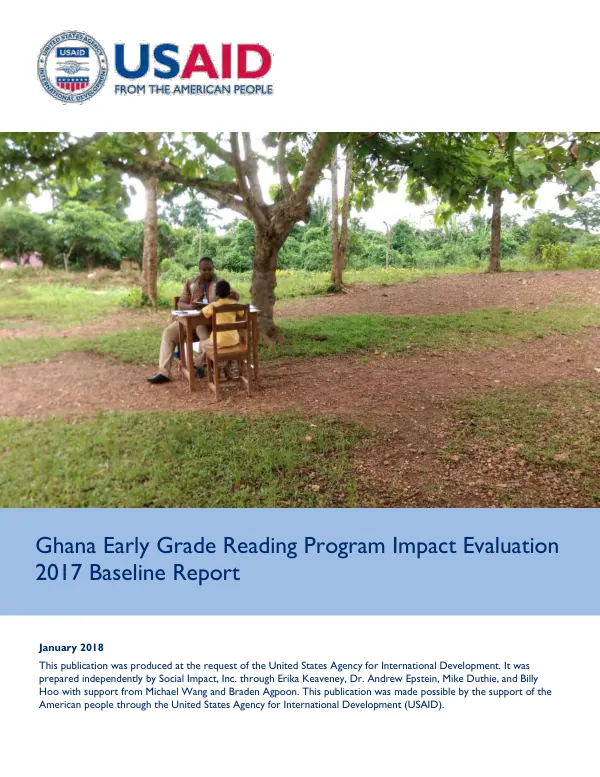 Ghana Early Grade Reading Program Impact Evaluation: 2017 Baseline Report