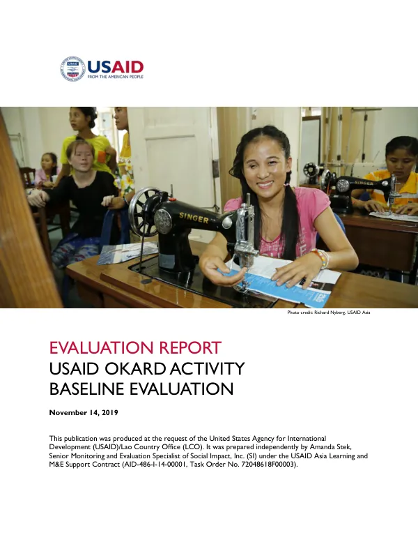 Evaluation report : USAID okard activity baseline evaluation