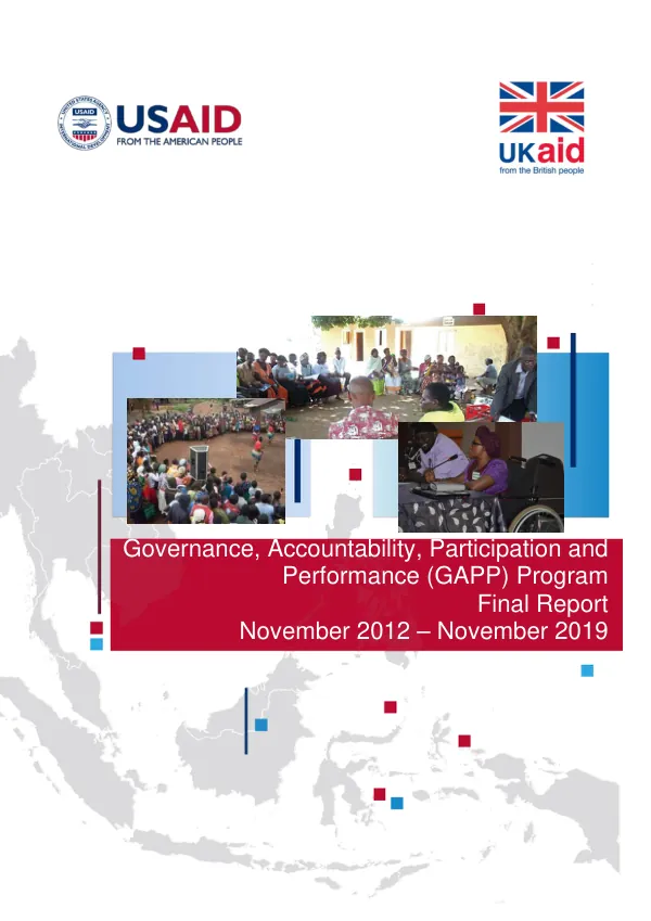 Governance, accountability, participation and performance (GAPP) program : final report, November 2012 - 2019